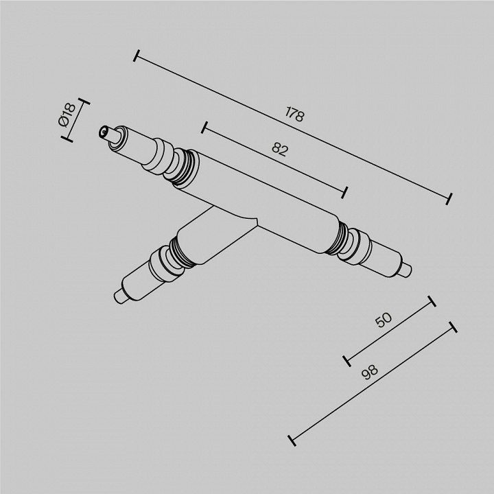 Соединитель t-образный для модульных светильников maytoni technical accessories for system axity ca007tc-b