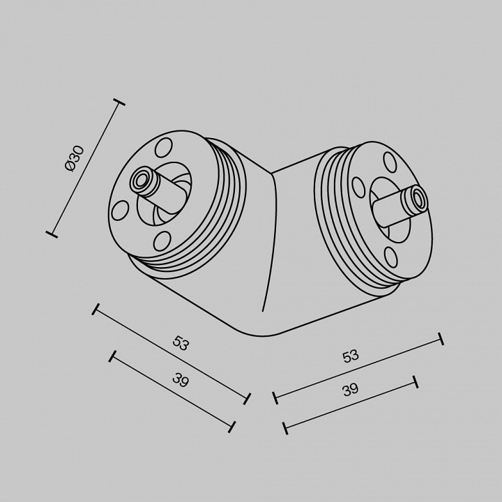 Соединитель угловой l-образный для треков накладных maytoni technical  ca014cl-b