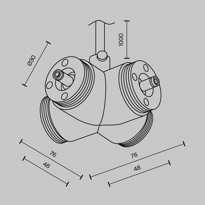 Токопровод x-образный центральный maytoni technical  ca017tx-p-b