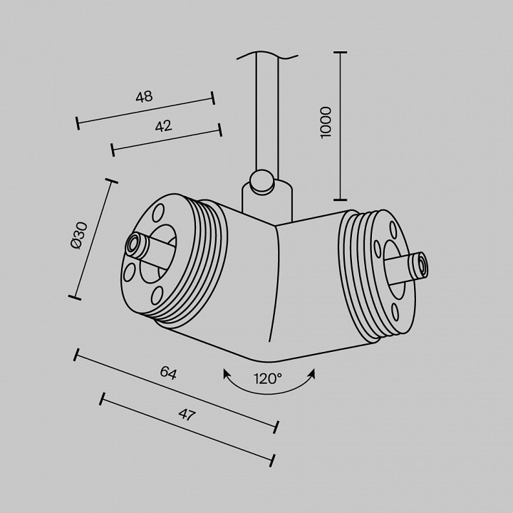 Токопровод угловой внутренний maytoni technical  ca018lwc-p-b