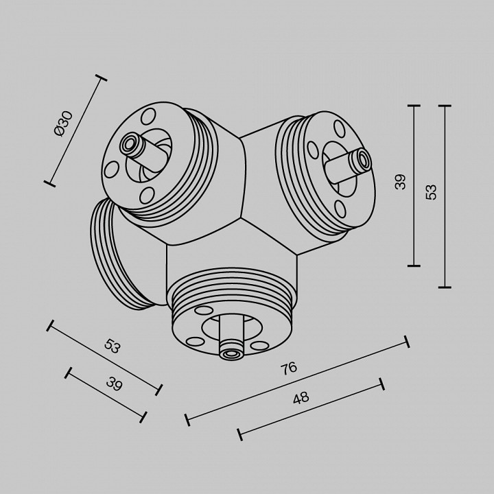 Соединитель угловой l-образный для треков накладных maytoni technical  ca019l4c-b