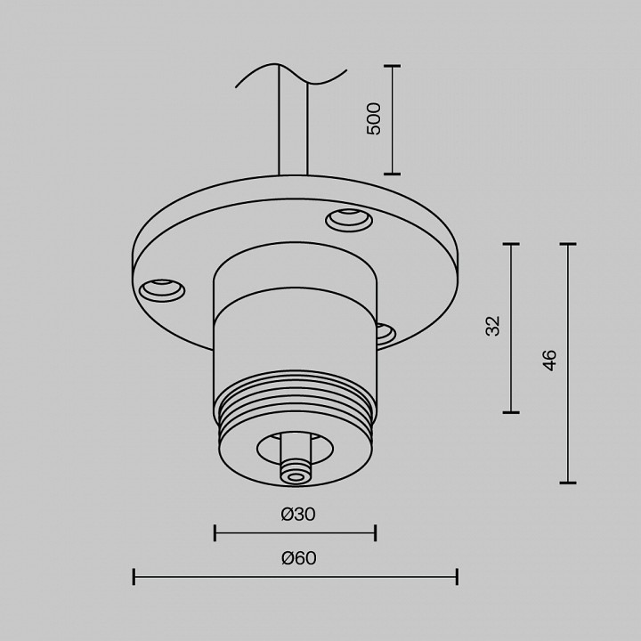 Токопровод концевой maytoni technical  ca022bo-p-b