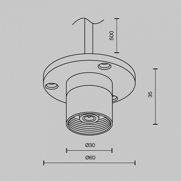 Токопровод концевой maytoni technical  ca023bi-p-b