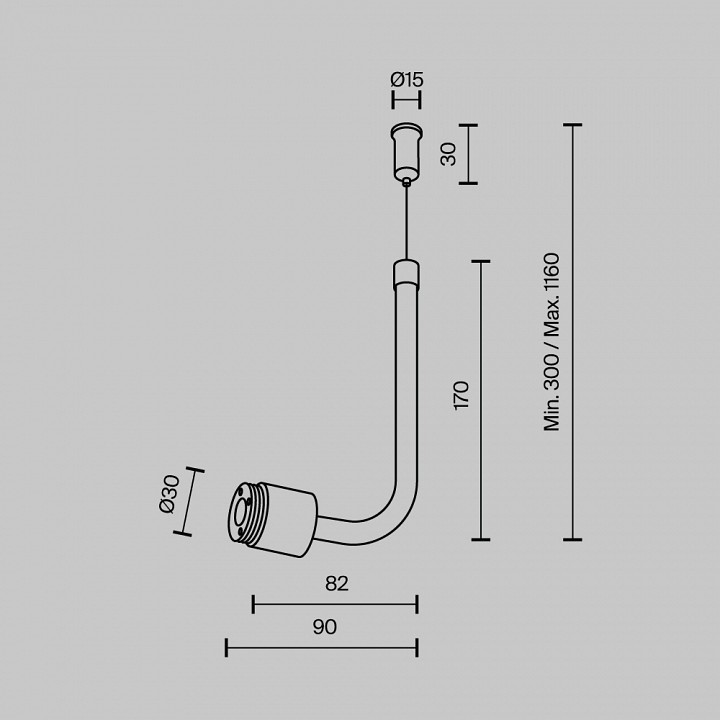 Токопровод концевой maytoni technical  ca024pl-b