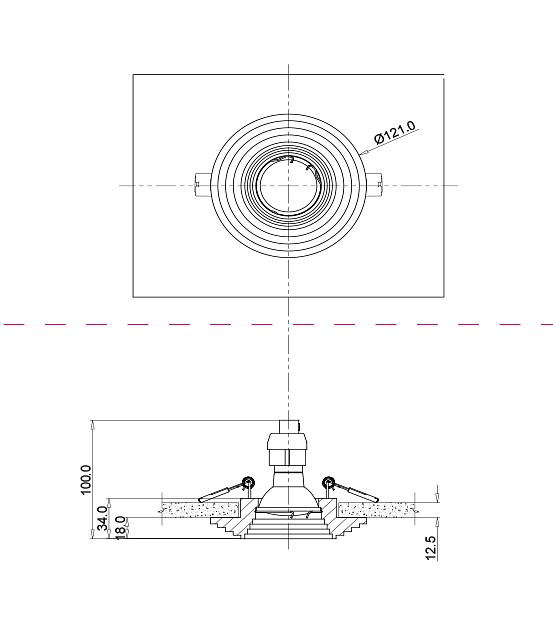 Встраиваемый светильник maytoni technical gyps modern dl004-1-01-w