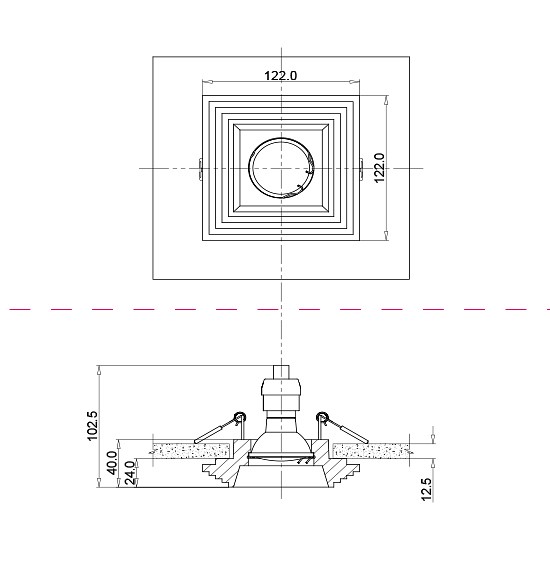 Встраиваемый светильник maytoni technical gyps modern dl005-1-01-w