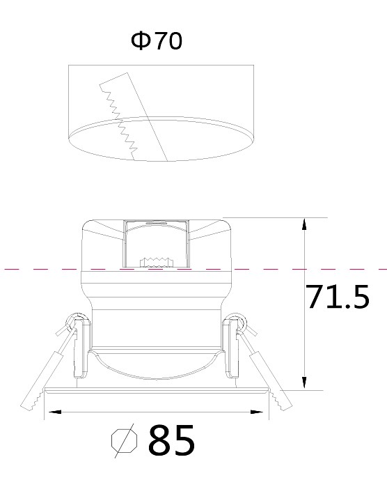 Встраиваемый светильник maytoni technical phill dl014-6-l9w