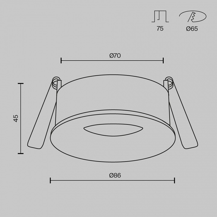 Встраиваемый светильник maytoni technical slim dl027-gu10-b