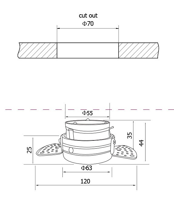 Встраиваемый светильник maytoni technical reif dl048-01w