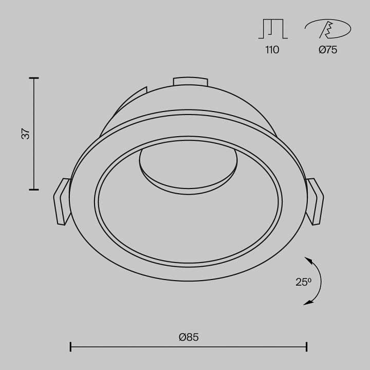 Встраиваемый светильник maytoni technical share dl051-u-1b