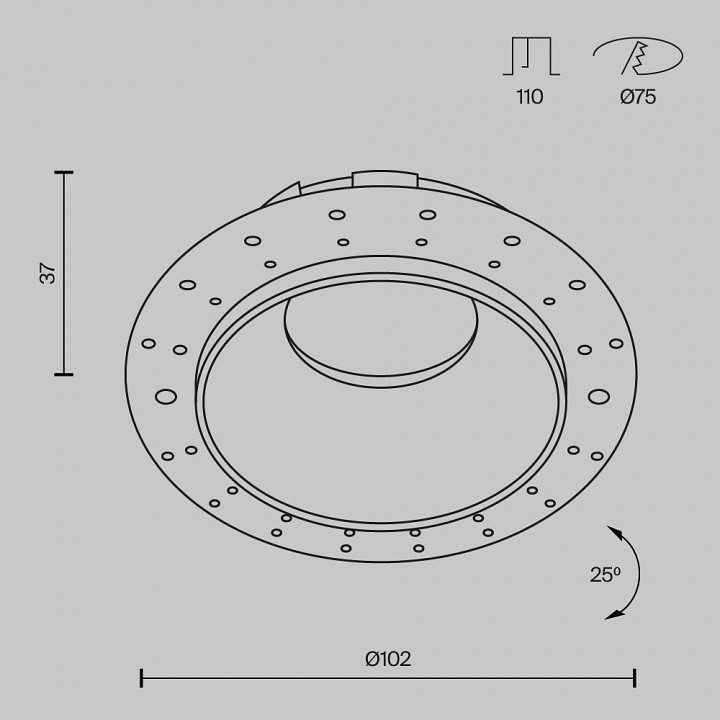Встраиваемый светильник maytoni technical share 1 dl051-u-2wb