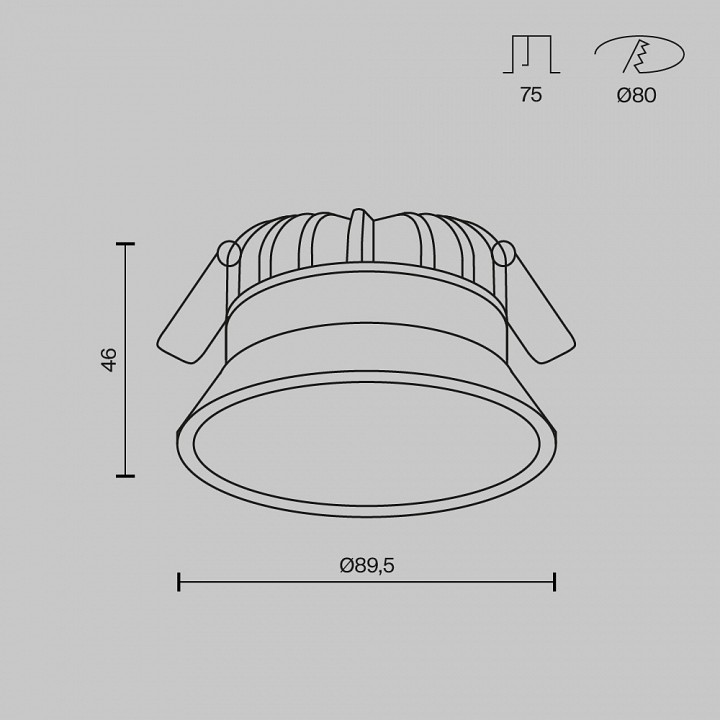 Встраиваемый светильник maytoni technical okno dl055-8w3-4-6k-w