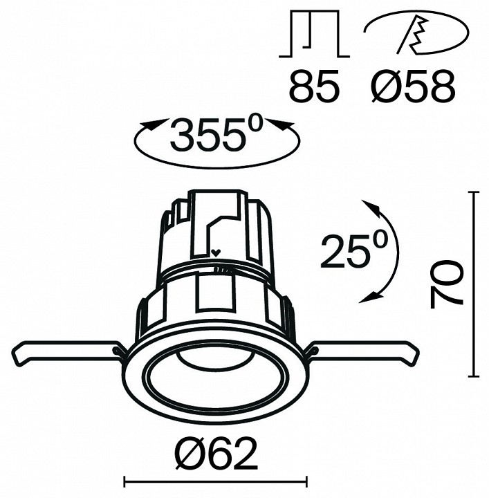 Встраиваемый светильник maytoni technical wise dl057-7w3k-b