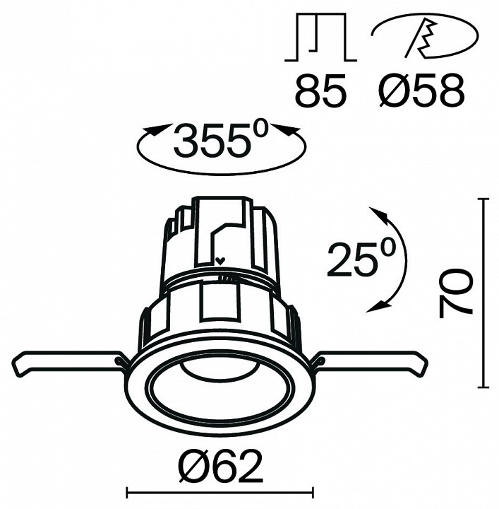 Встраиваемый светильник maytoni technical wise dl057-7w3k-w