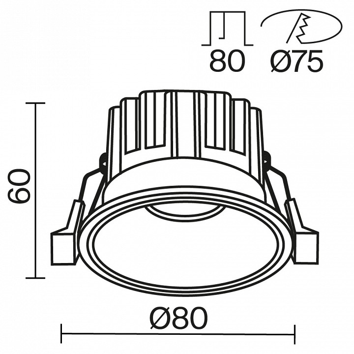 Встраиваемый светильник maytoni technical round dl058-12w3k-b