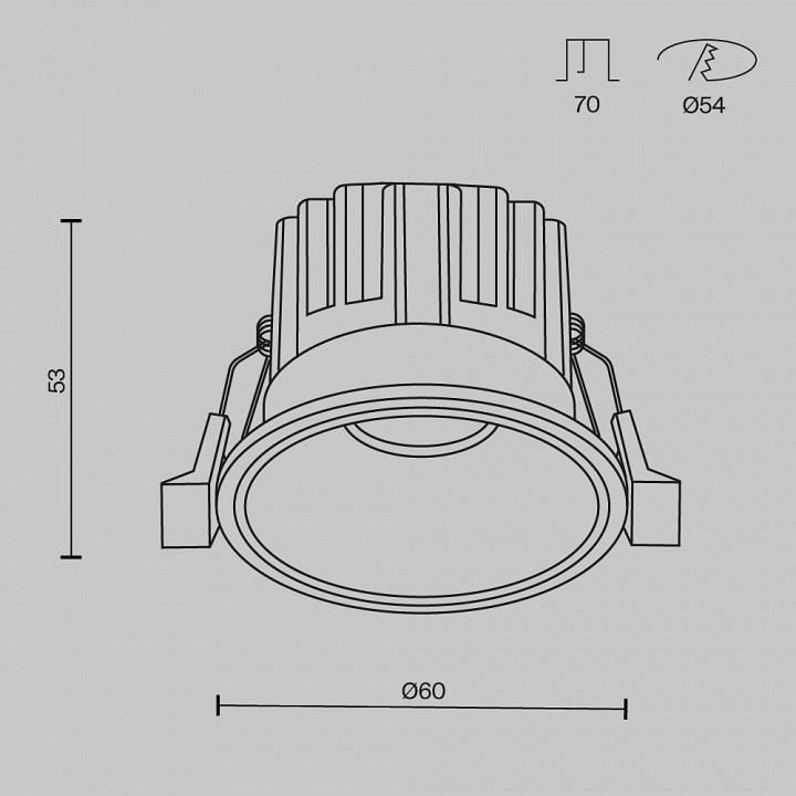 Встраиваемый светильник maytoni technical round dl058-7w2.7k-b