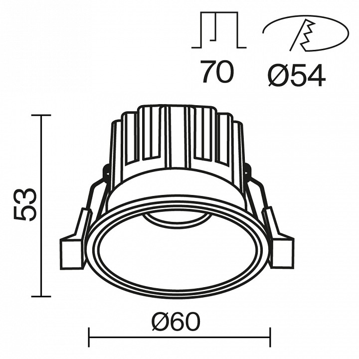 Встраиваемый светильник maytoni technical round dl058-7w3k-w