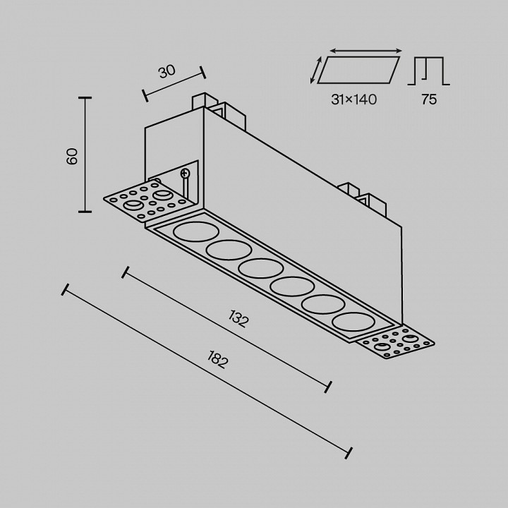 Встраиваемый светильник maytoni technical points dl065-12w3-6k-trs-b