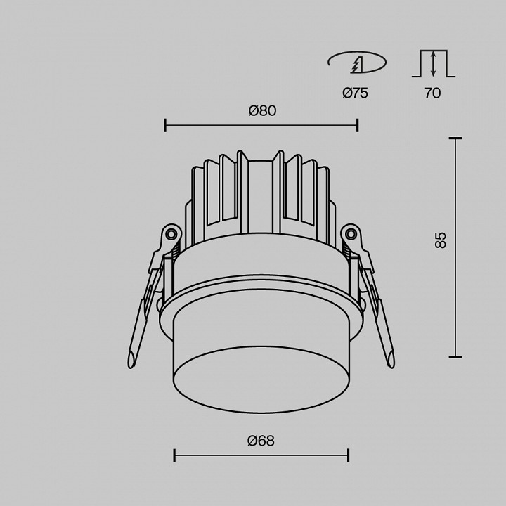 Встраиваемый светильник maytoni technical nude dl065-12w3k-w