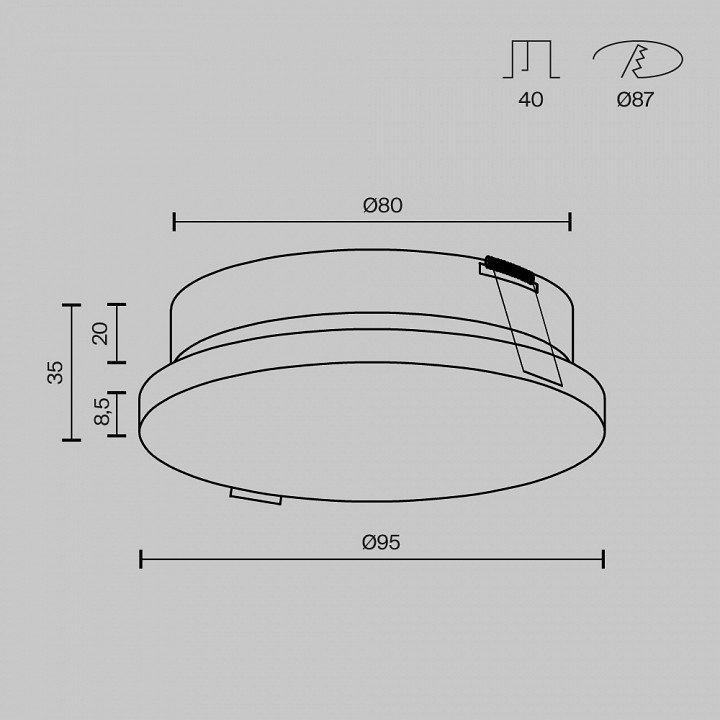 Встраиваемый светильник maytoni technical pauline dl067-gx53-w