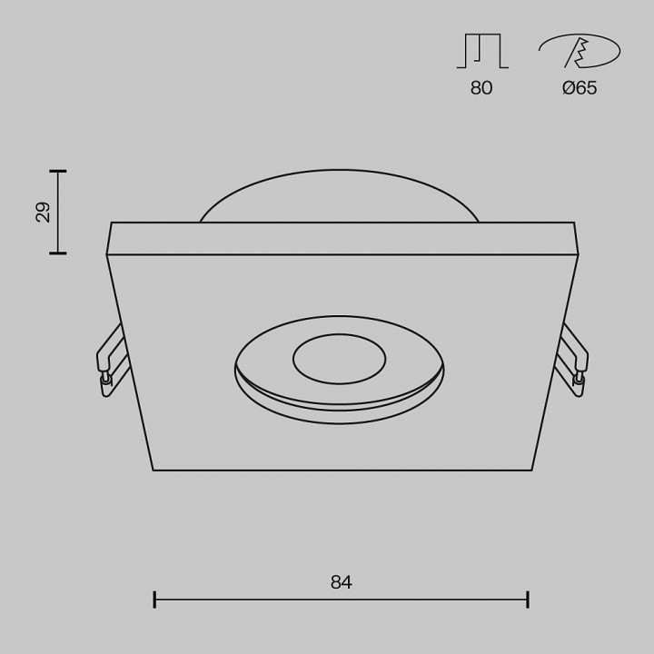 Встраиваемый светильник maytoni technical stark dl083-01-gu10-sq-b