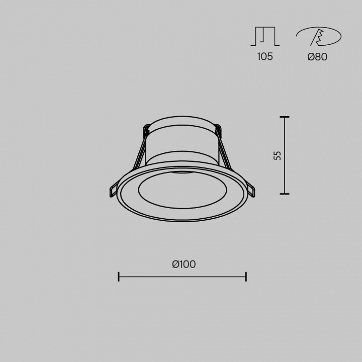 Встраиваемый светильник maytoni technical spark dl094-gu10-w