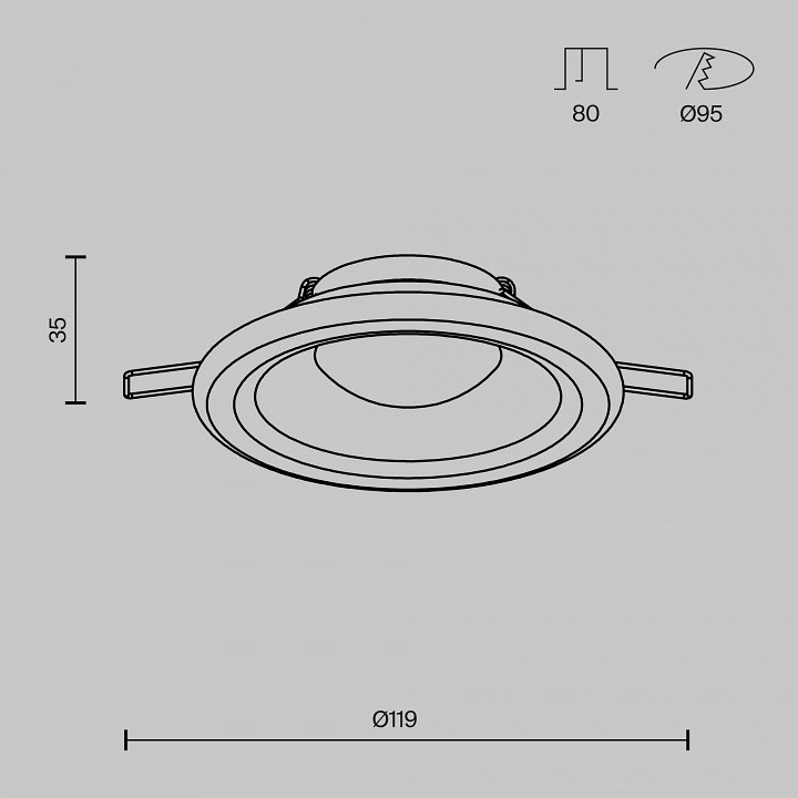 Встраиваемый светильник maytoni technical spark dl097-gu10-w