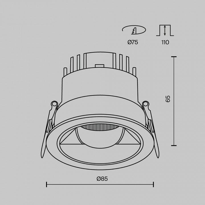 Встраиваемый светильник maytoni technical  dl100-12w2.7-3-4k-rd-w