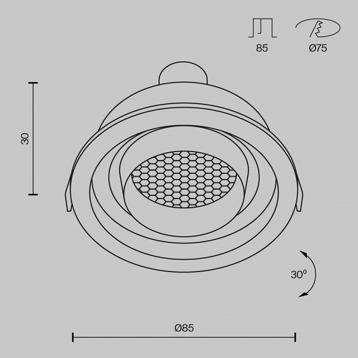 Встраиваемый светильник maytoni technical atom dl113-gu10-01-rd-w