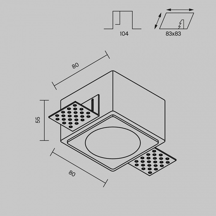 Встраиваемый светильник maytoni technical gyps modern dl123-gu10-01-w