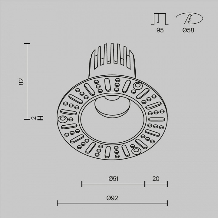 Встраиваемый светильник maytoni technical  dl124-10w-3k-trs-w