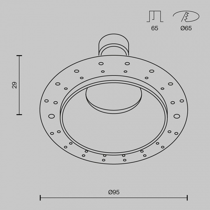 Встраиваемый светильник maytoni technical  dl126-gu10-trs-w