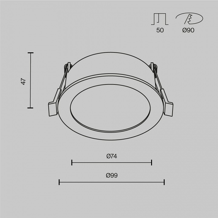 Встраиваемый светильник maytoni technical  dl130-gx53-w