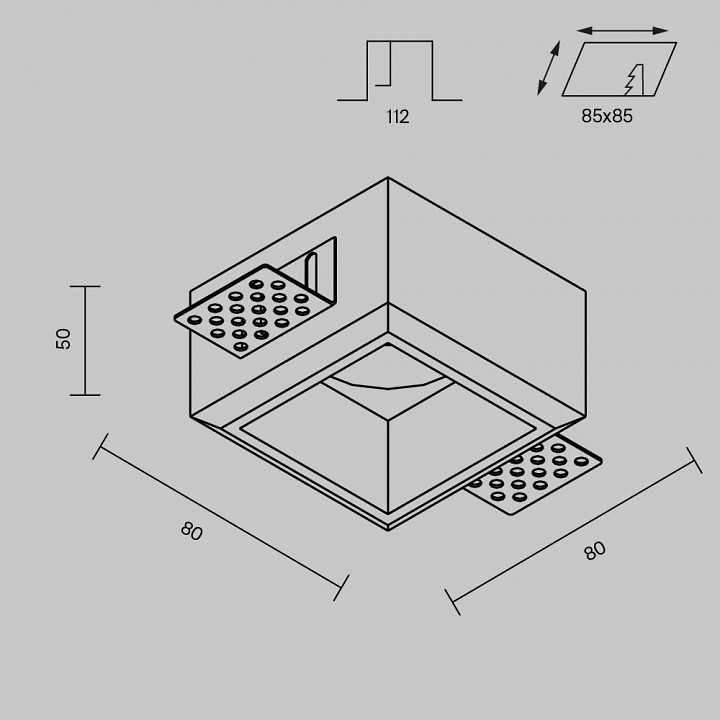Встраиваемый светильник maytoni technical gyps modern dl131-gu10-01-w