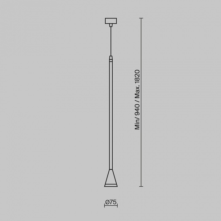 Подвесной светильник maytoni technical arrow p064pl-01g-1