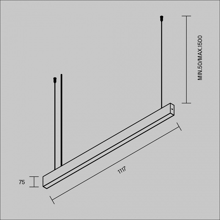Подвесной светильник maytoni technical basis p070pl-2.7-3-4k-b
