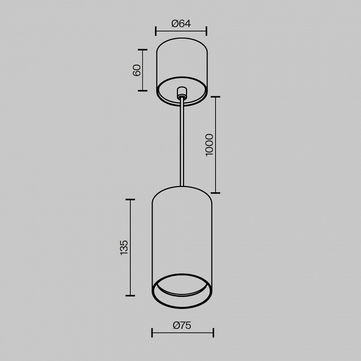 Подвесной светильник maytoni technical vol p100pl-20w3k-bs