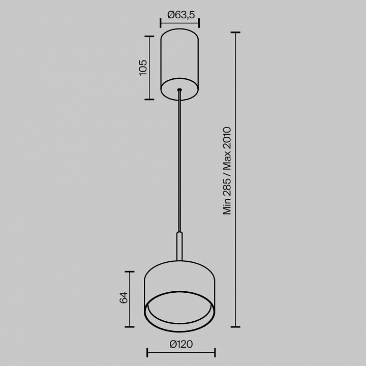 Подвесной светильник maytoni technical glare p102pl-12w3k-bs