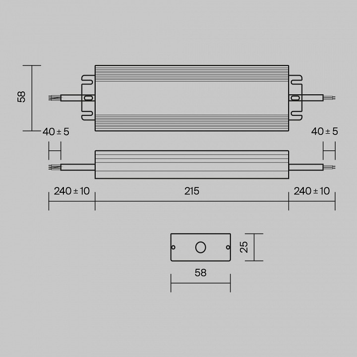 Блок питания с проводом maytoni technical power supply magnetic psl008-100w-48v-ip67
