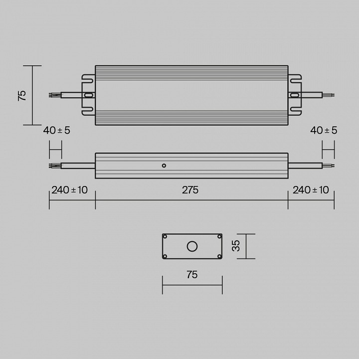 Блок питания с проводом maytoni technical power supply magnetic psl008-250w-48v-ip67