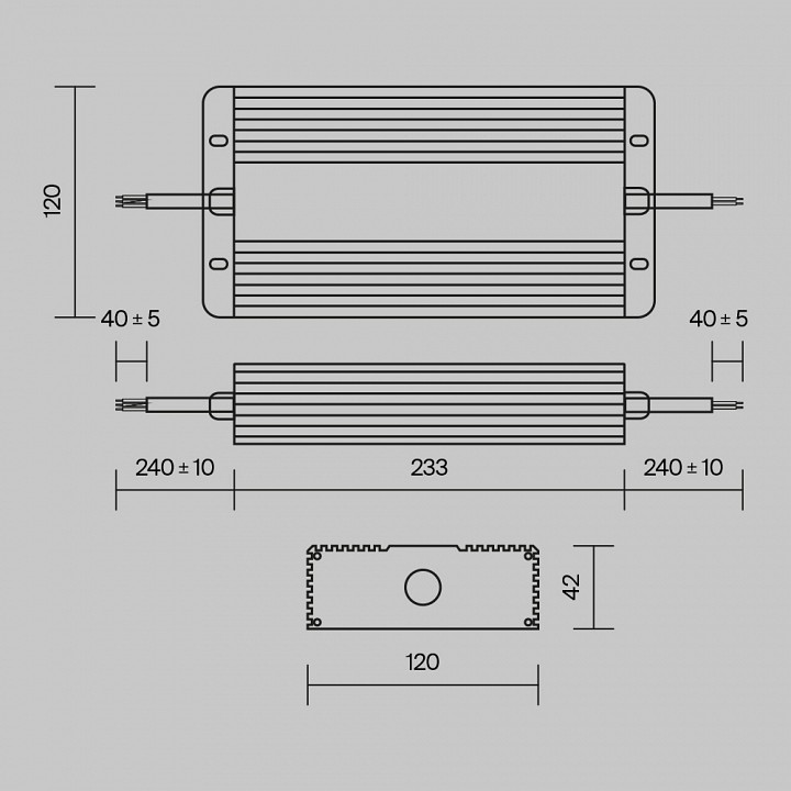 Блок питания с проводом maytoni technical power supply magnetic psl008-400w-48v-ip67