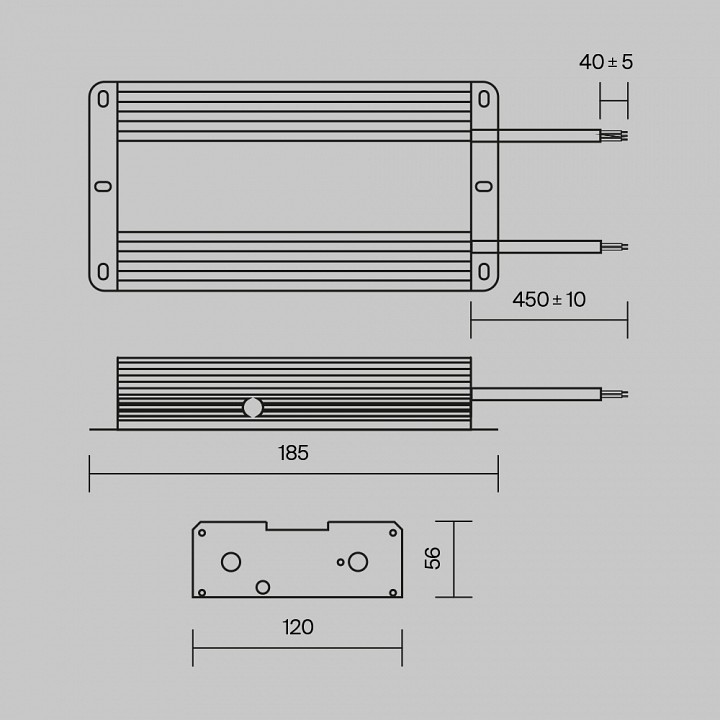 Блок питания с проводом maytoni technical power supply magnetic psl008-480w-48v-ip67