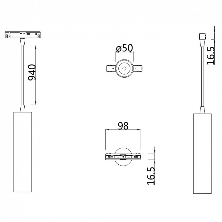 Подвесной светильник maytoni technical focus led tr016-2-12w4k-w