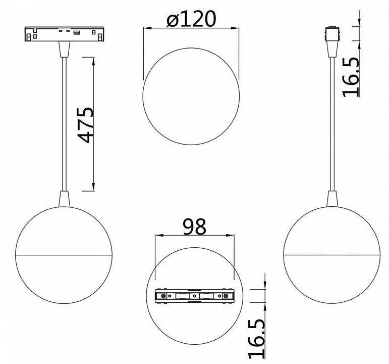 Подвесной светильник maytoni technical kiat tr018-2-10w3k-w