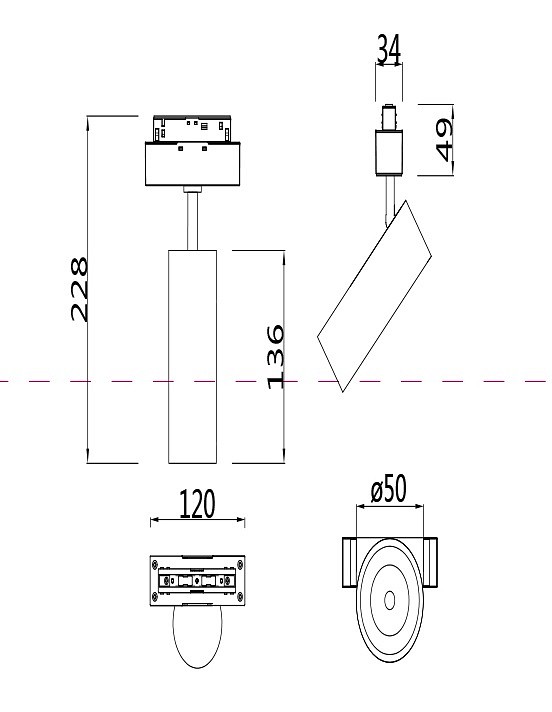 Светильник на штанге maytoni technical focus led tr019-2-10w4k-w