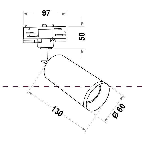 Светильник на штанге maytoni technical focus tr028-3-gu10-mg