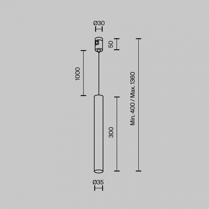 Подвесной светильник maytoni technical focus led tr155-1-5w4k-bs