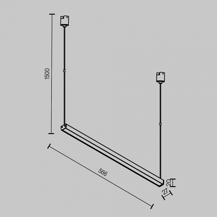 Подвесной светильник maytoni technical basis tr170-1-26w3k-b