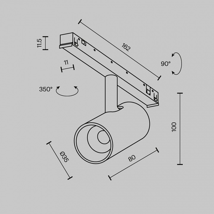 Светильник на штанге maytoni technical focus led tr243-4-5wtw-dsz-b