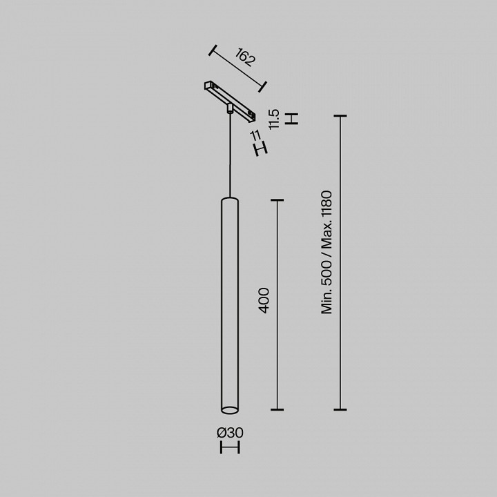 Подвесной светильник maytoni technical focus led tr245-7w3k-b